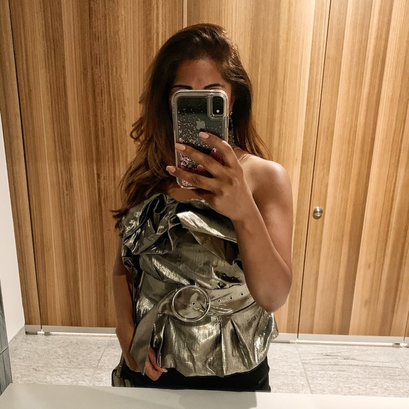 ZARA Metallic Belted Blouse - Picture 7 of 7